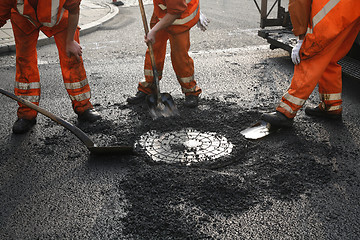 Image showing Asphalt workers