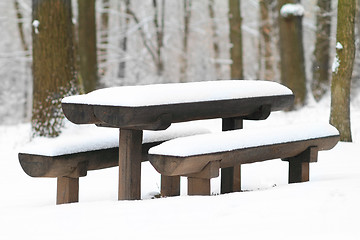 Image showing park in winter with snow