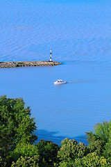 Image showing View of Balaton lake from Tihany abbey