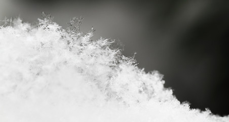 Image showing snowflake in white snow