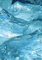 Image showing square cool ice background in blue with copyspace