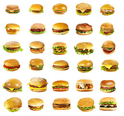 Image showing Hamburgers and cheeseburgers