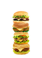 Image showing Hamburgers and cheeseburgers