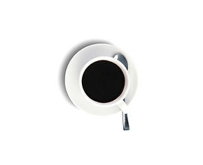 Image showing White cup of coffee isolated