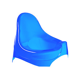 Image showing Blue potty for baby on white