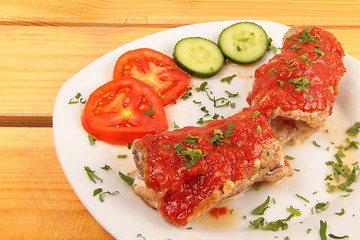 Image showing meat with ketchup