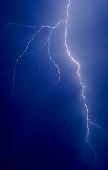 Image showing lightning strike in the darkness