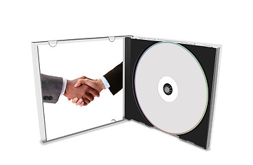 Image showing CD with business hands