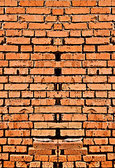 Image showing Brick wall with a crack