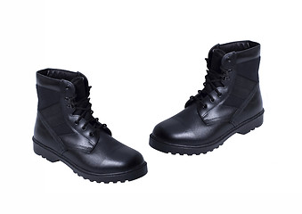 Image showing black boots for high mountain