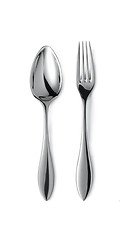 Image showing fork and spoon isolated on white