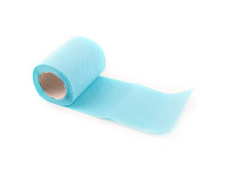 Image showing Single roll of toilet paper isolated