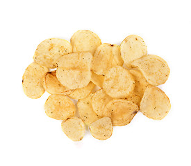 Image showing Potato chips isolated on white