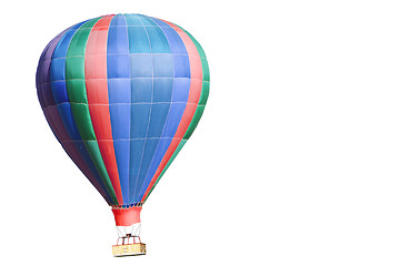 Image showing Isolated colorful hot air balloon.