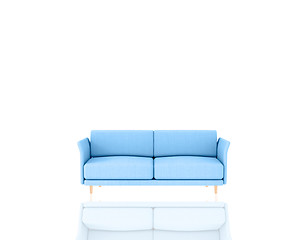 Image showing Blue sofa on white background