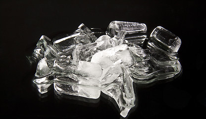 Image showing Cubes of ice on a black background