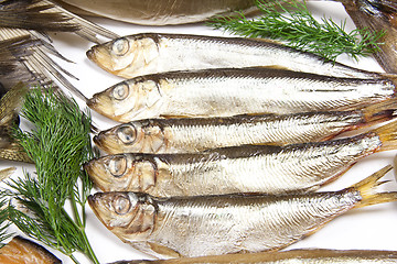 Image showing Smoked sprat-appetizing snack