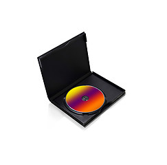 Image showing The DVD disk in the case isolated on white