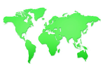 Image showing green world map isolated