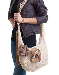 Image showing Fashion model with big bag