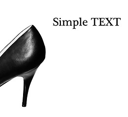 Image showing black female shoe on a white background