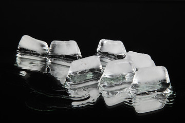 Image showing ice cubes isolated on black background