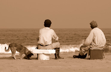 Image showing Friends on the beach