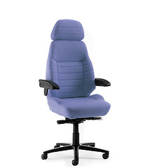 Image showing The isolated blue swivel chair