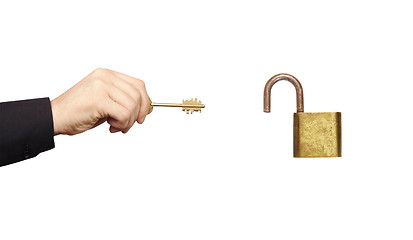 Image showing Businessman's Hand Holding Key