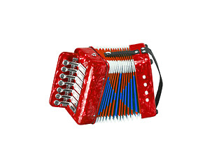 Image showing Red accordion isolated