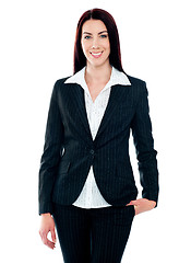 Image showing Beautiful businesswoman smiling at camera