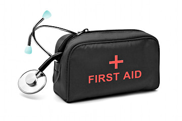 Image showing First aid kit isolated on white