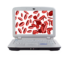 Image showing blood cells in laptop