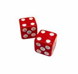 Image showing red dice isolated on white