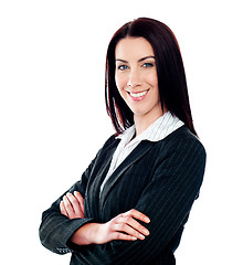 Image showing Businesswoman posing with crossed arms