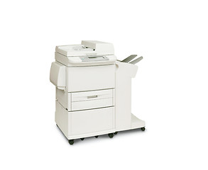 Image showing Modern digital printer on the white background