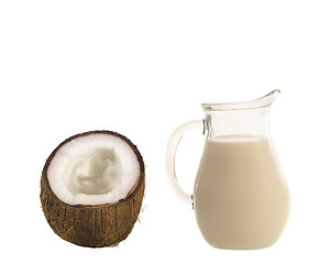 Image showing coconut milk on white background