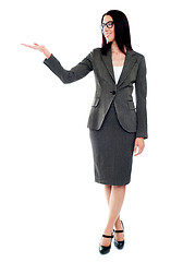 Image showing Full length of businesswoman showing copyspace