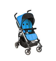 Image showing blue baby carriage isolated