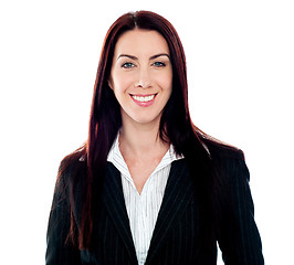 Image showing Smiling young female executive