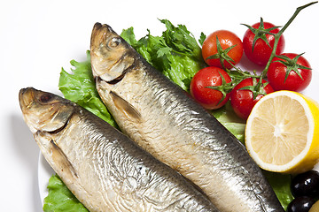 Image showing Smoked sprat-appetizing snack