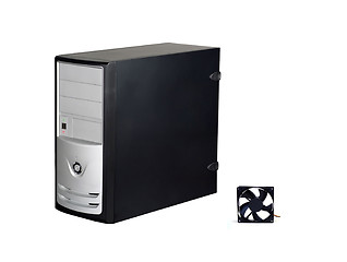 Image showing Modern computer case isolated on white