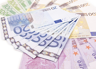 Image showing Euro banknotes close up