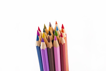 Image showing colored pencils - isolated on the white background