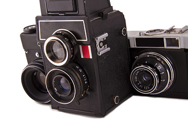 Image showing three old cameras