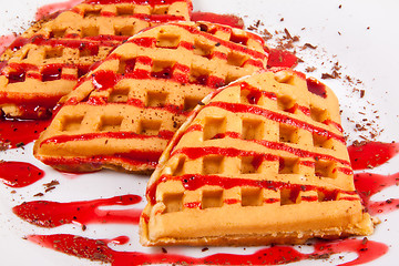 Image showing waffles with syrup