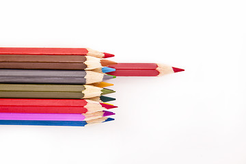 Image showing colored pencils - isolated on the white background