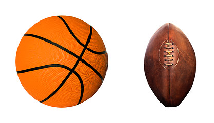Image showing American Football and Basketball