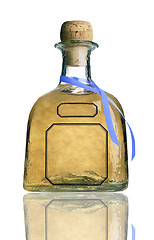 Image showing Cognac bottle without labels on white
