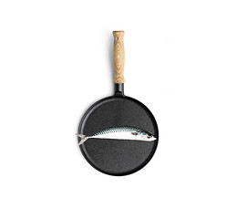 Image showing Cooking fish in frying pan isolated